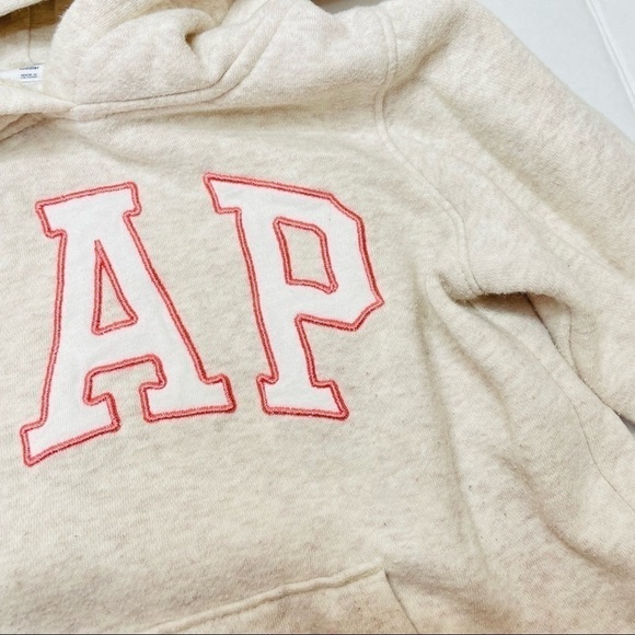 Gap Kids Logo Hoodie In Oatmeal And Rosey Pink - Picture 2 of 8